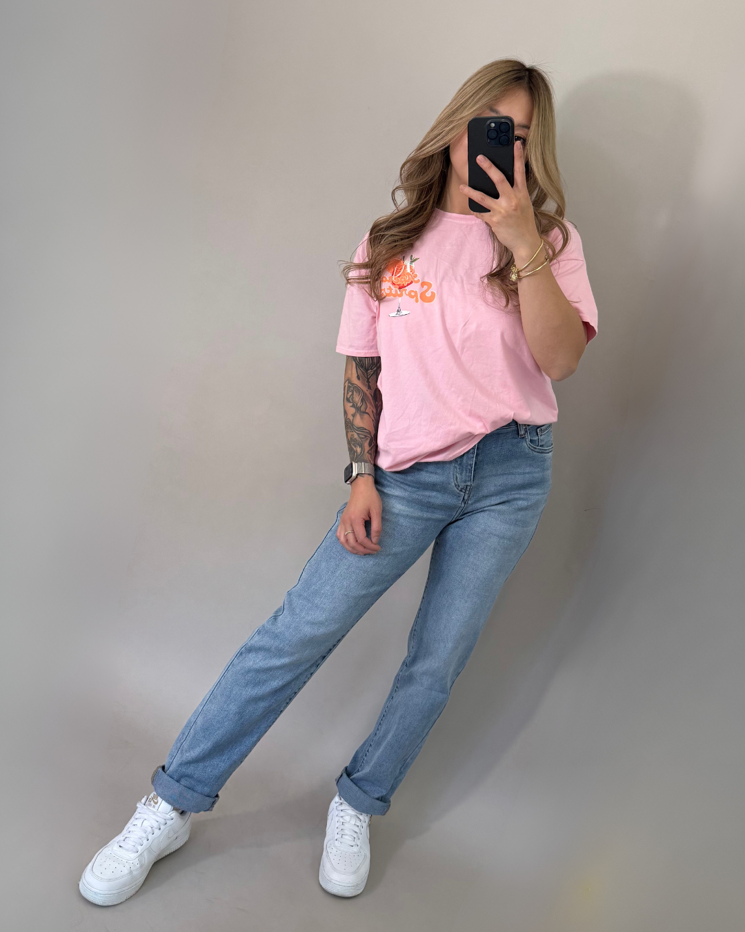 Mom Fit Jeans Mittelblau