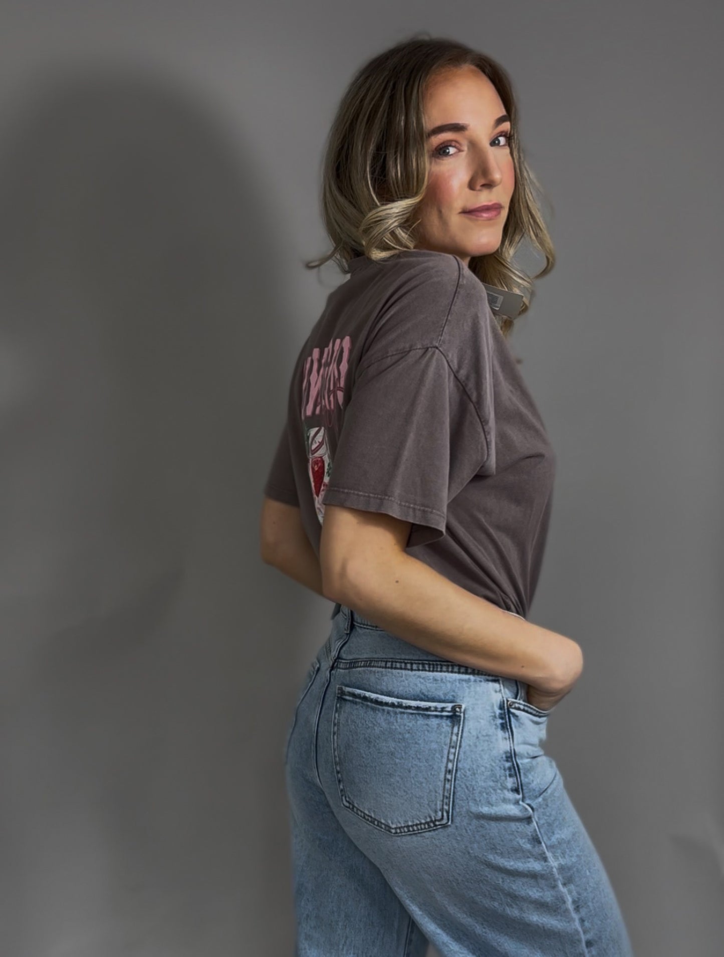 T-Shirt Grau - Pink Gin