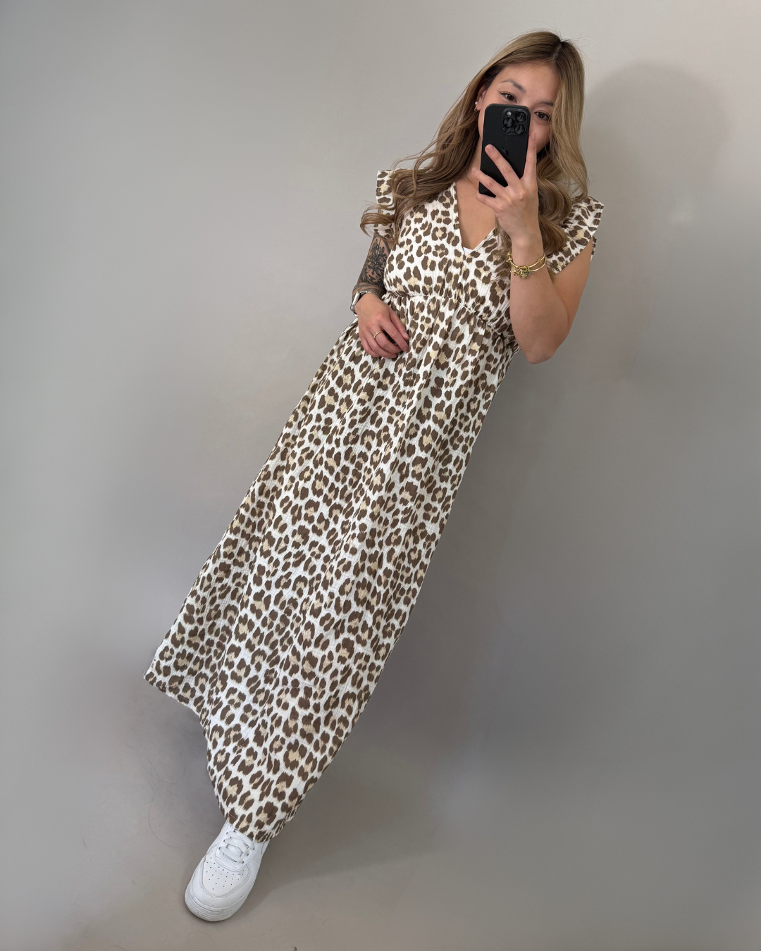 Musselin Sommerkleid mit Leoprint