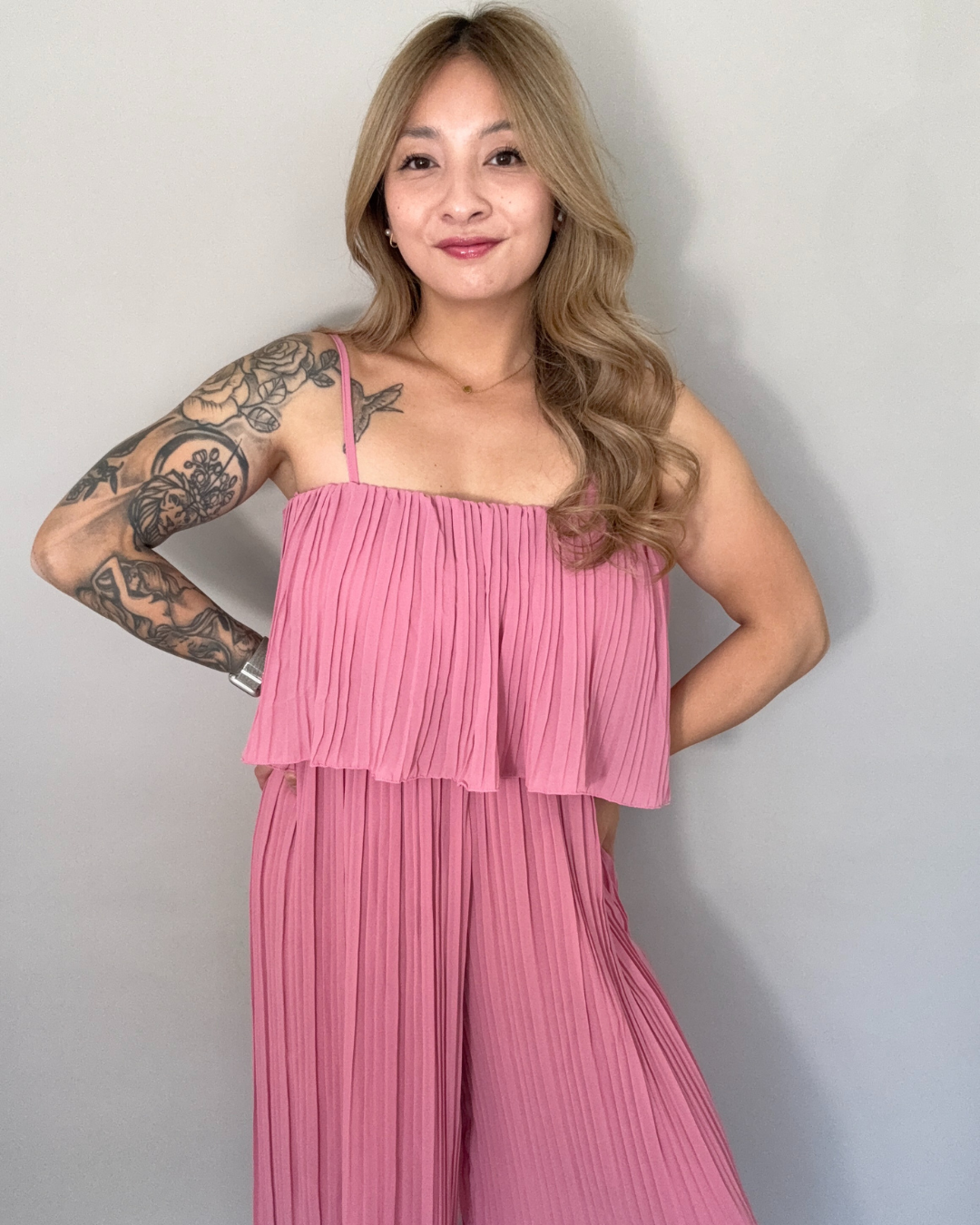 Plissee Jumpsuit BLUSH