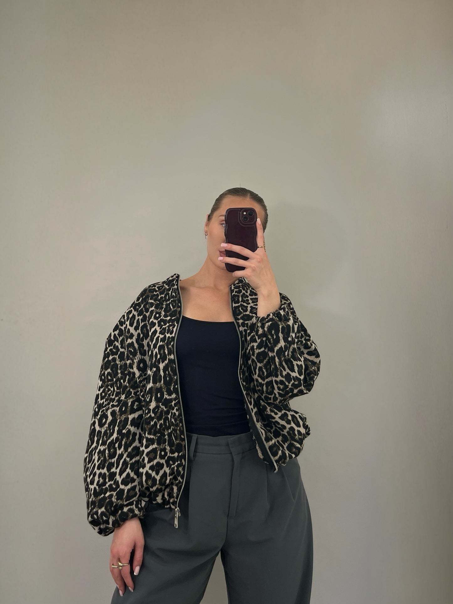 Jacke - oversize mit Leo Print