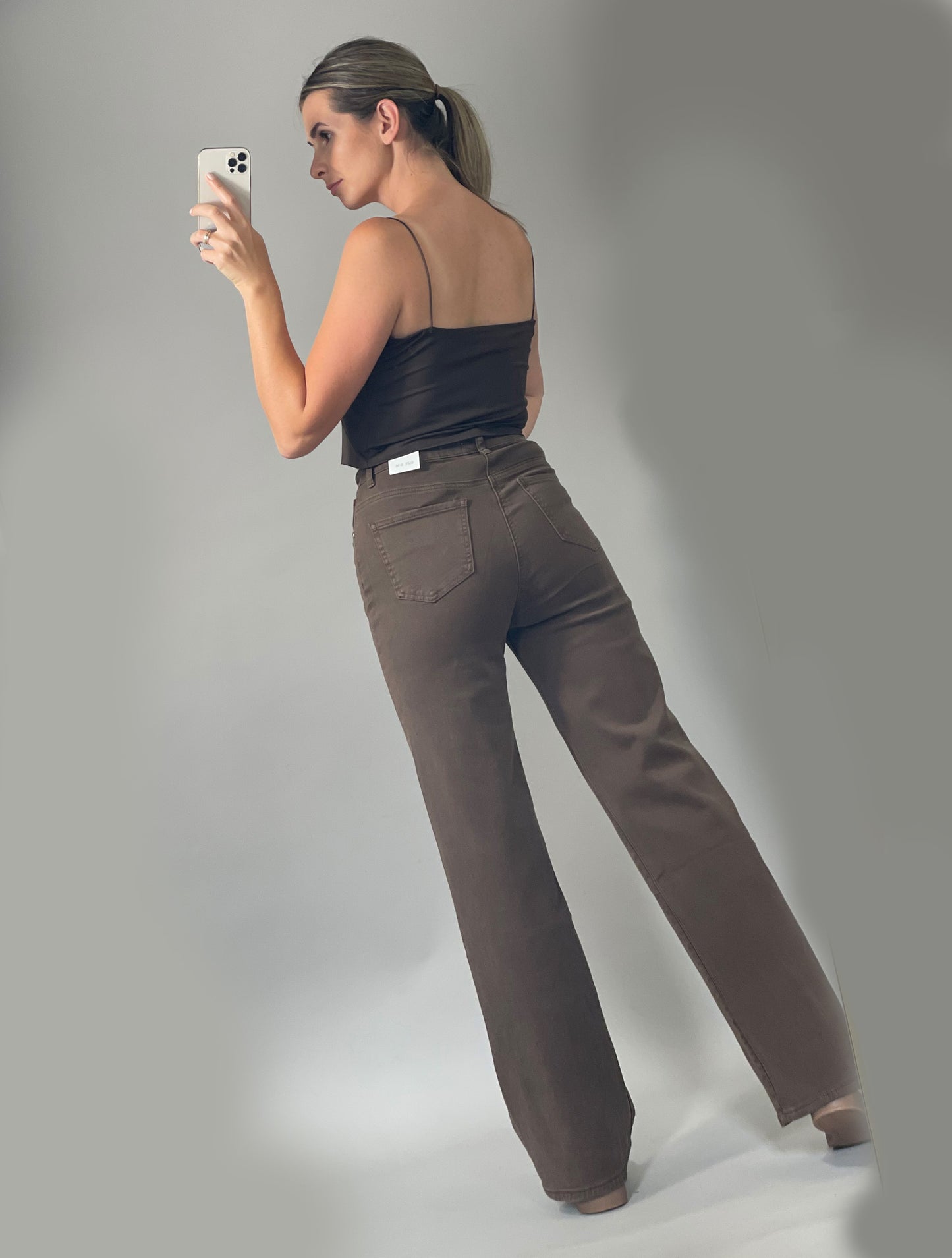 Wideleg Jeans - Braun