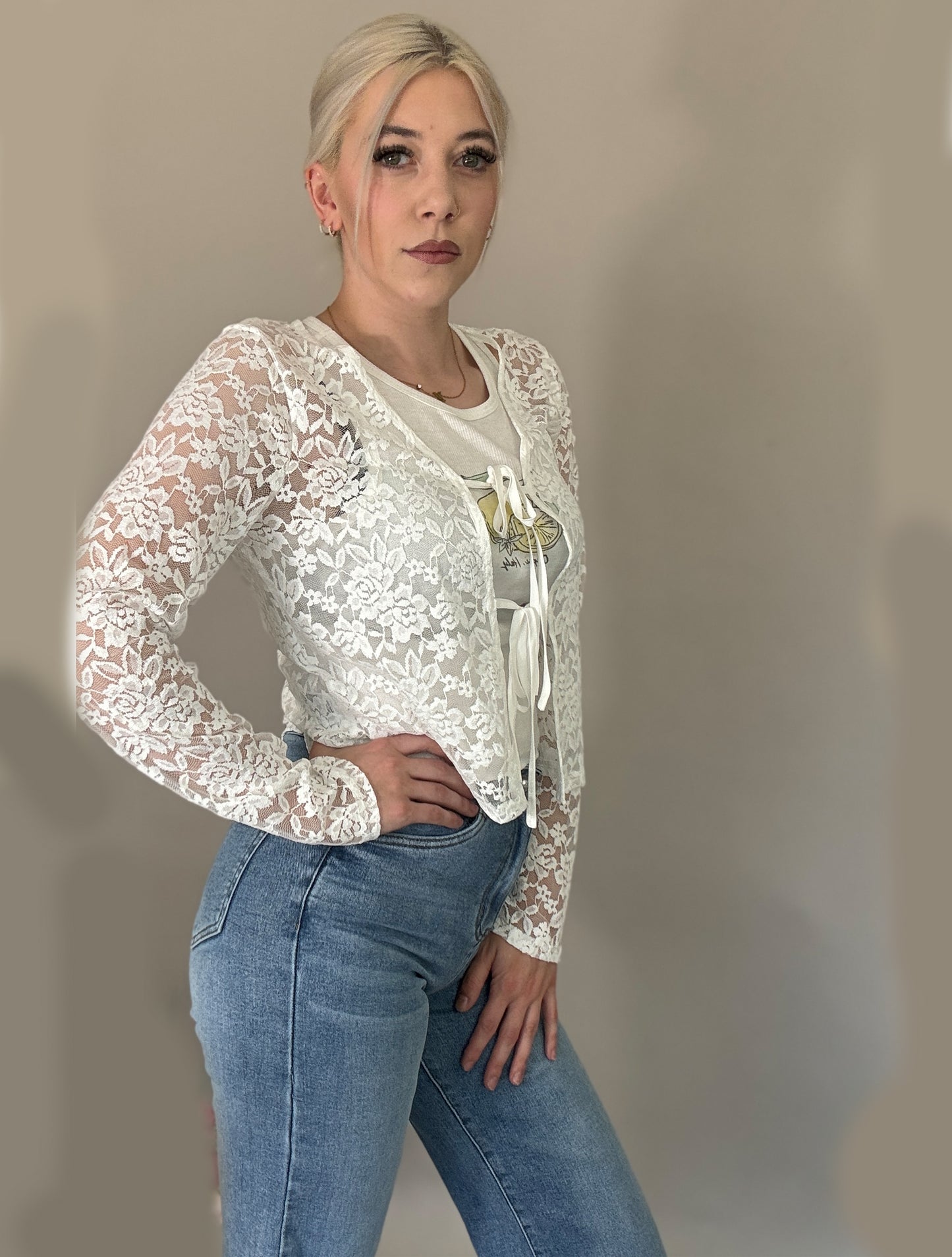 Spitzen Bluse - Weiß