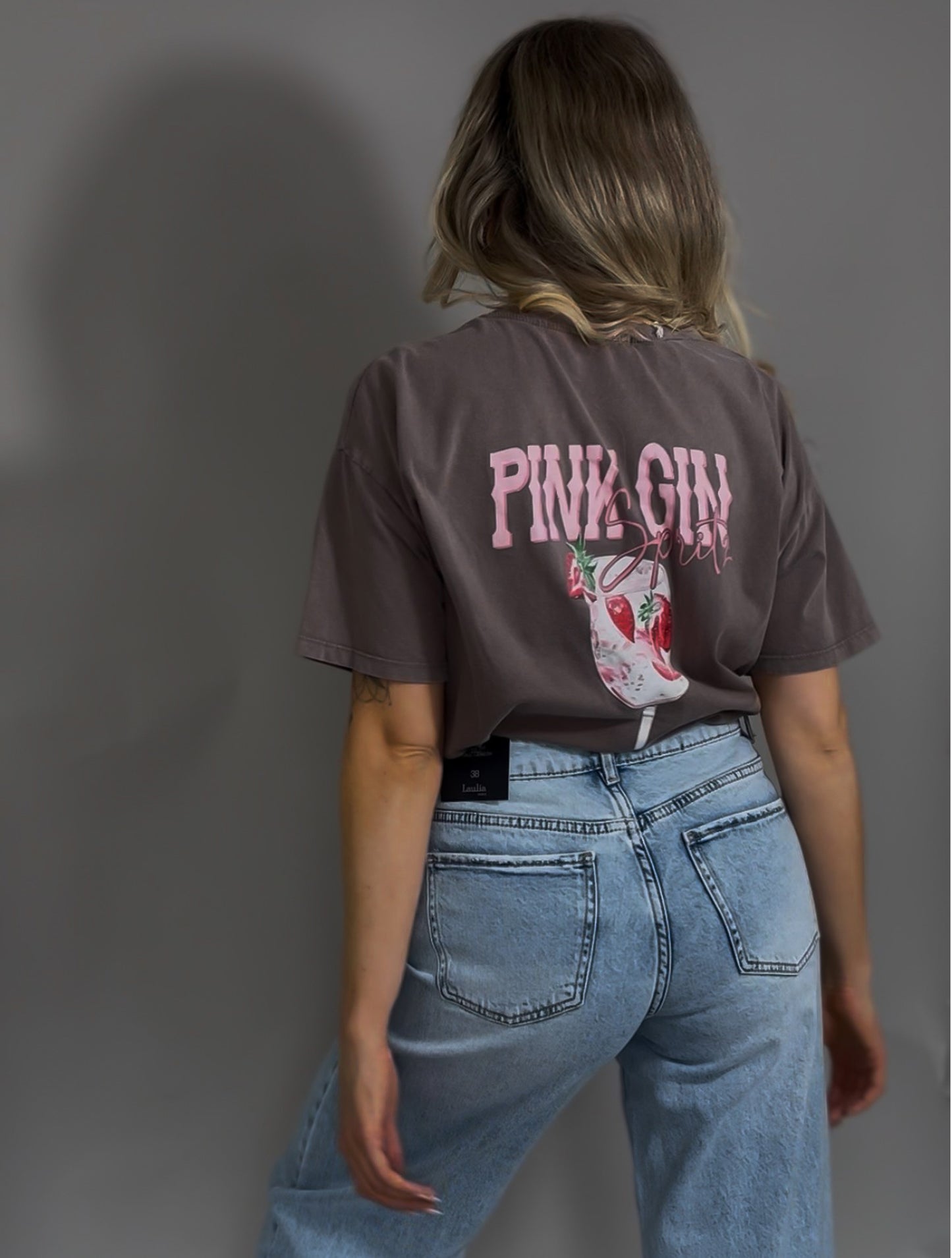 T-Shirt Grau - Pink Gin