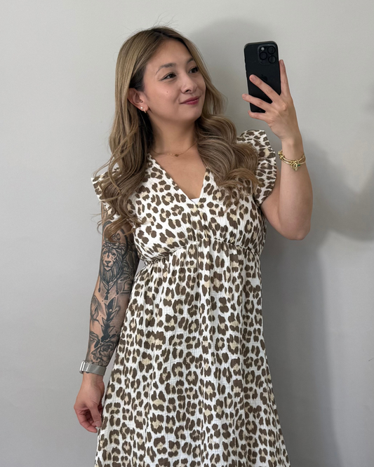 Musselin Sommerkleid mit Leoprint