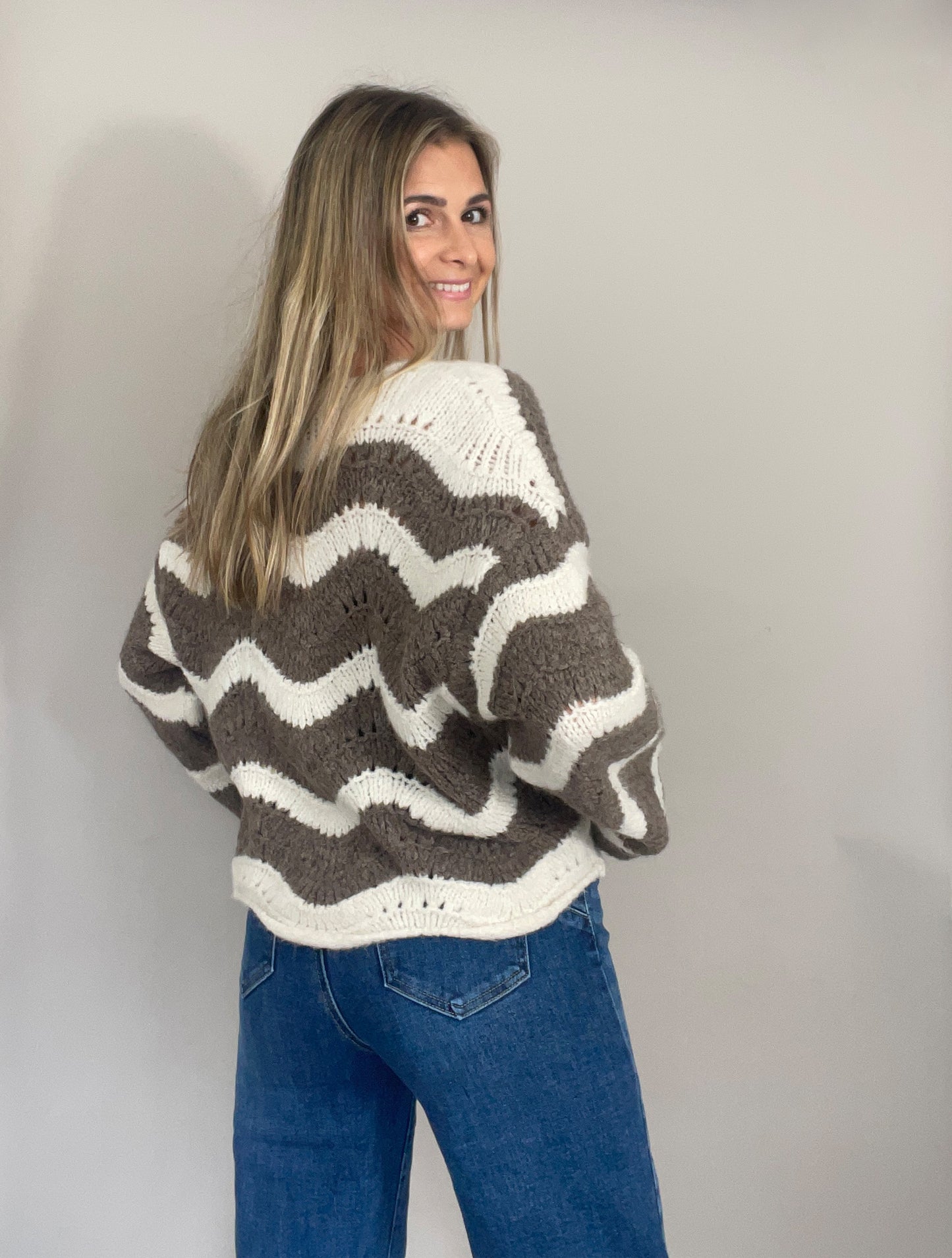 Schleifen Cardigan - Taupe / Beige