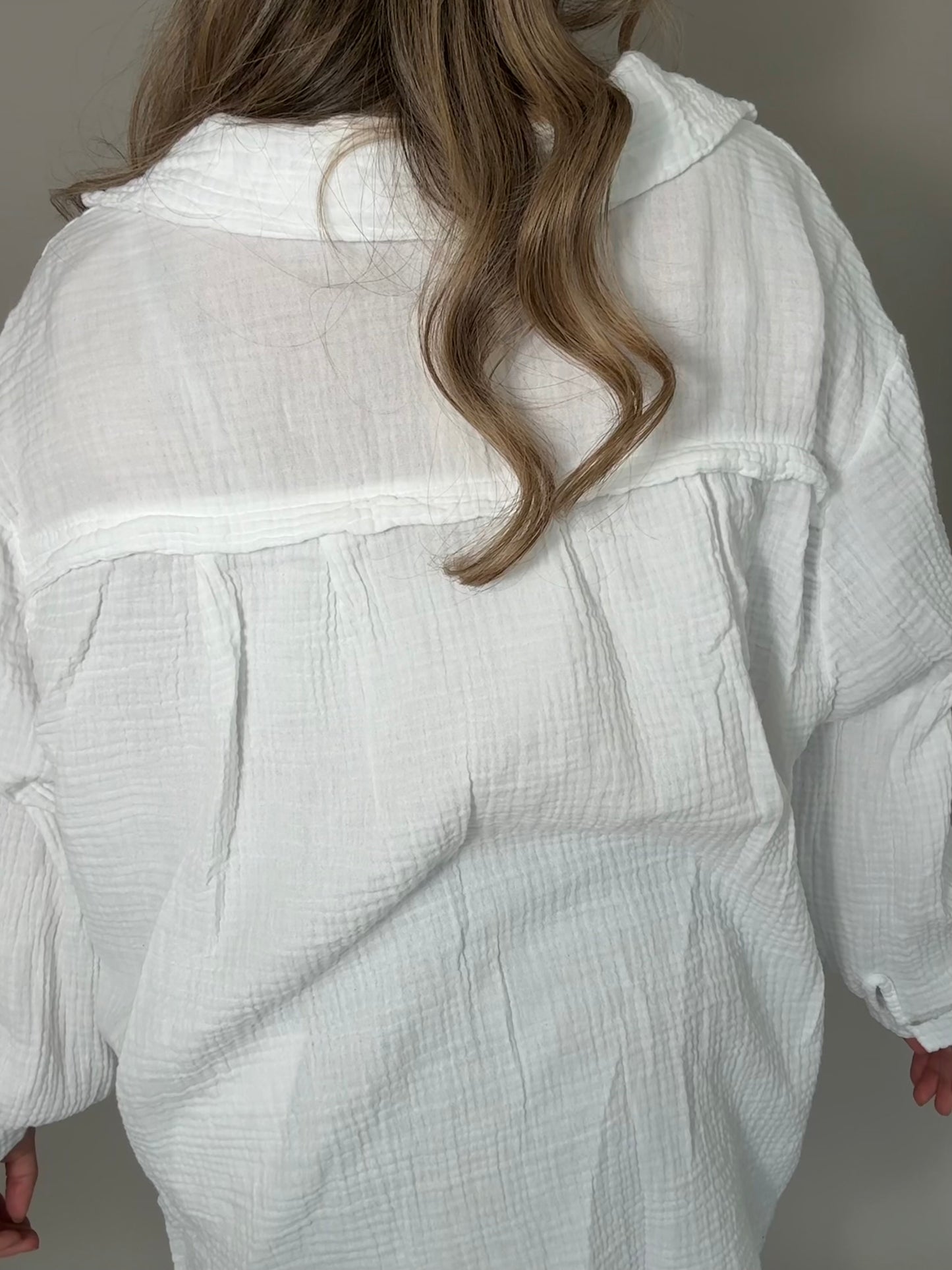 Musselin - Bluse in weiß