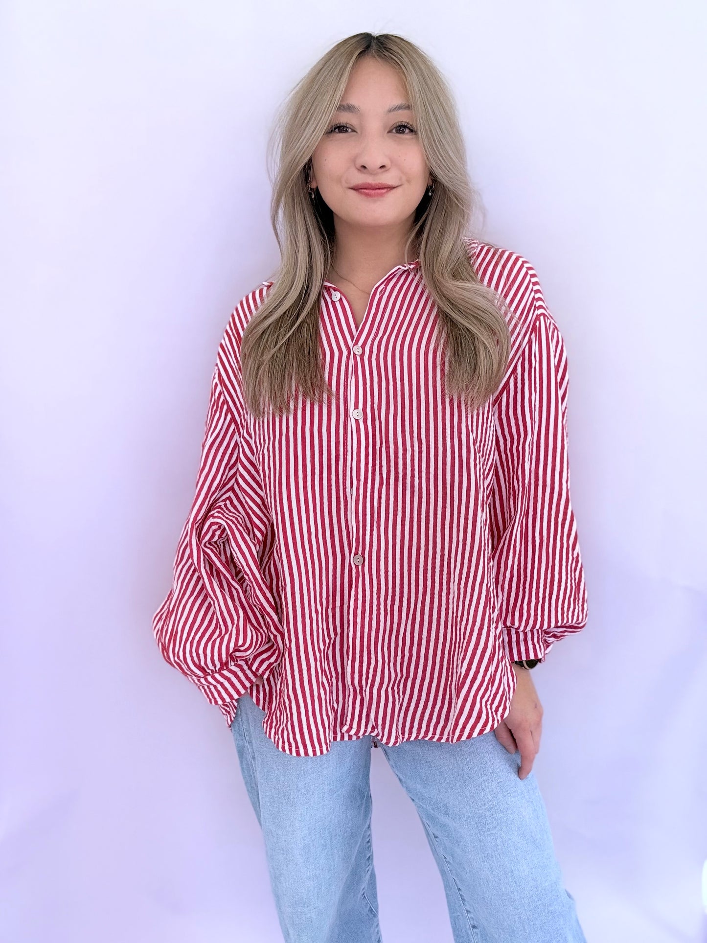 Musselin Bluse - Gestreift