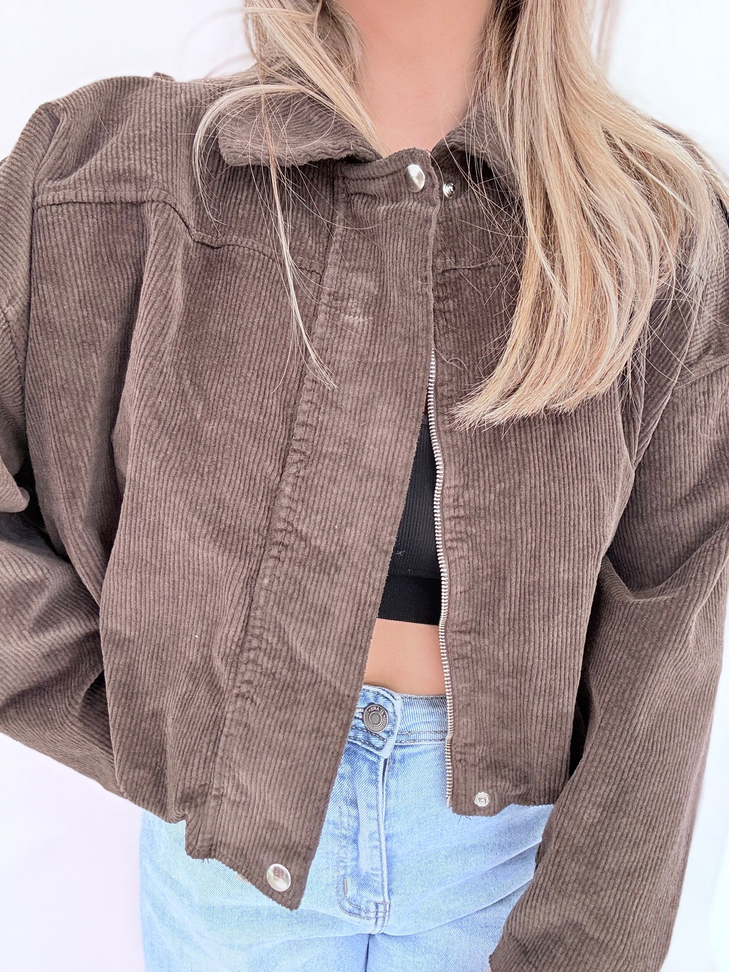 Cord Bomber Jacket - Braun