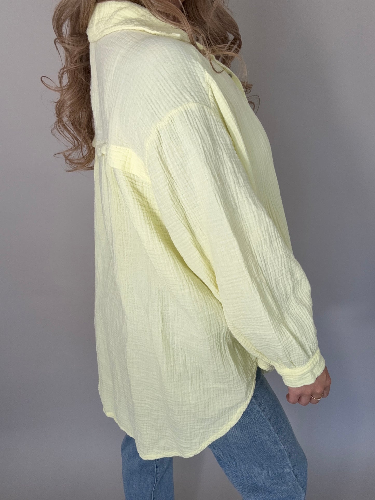 Oversized Musselinbluse YELLOW BREEZE