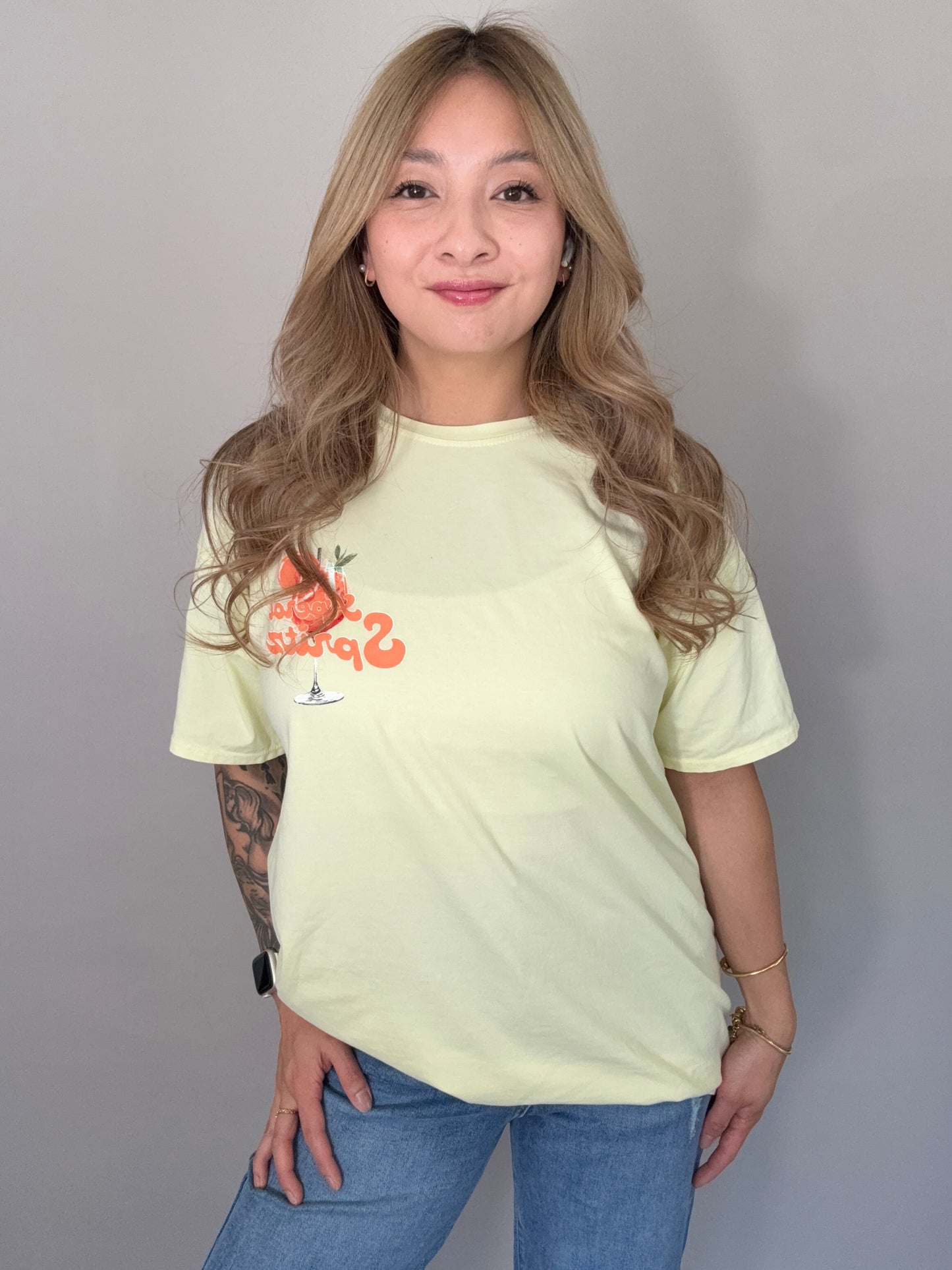 Oversized T-Shirt Aperol Spritz Gelb