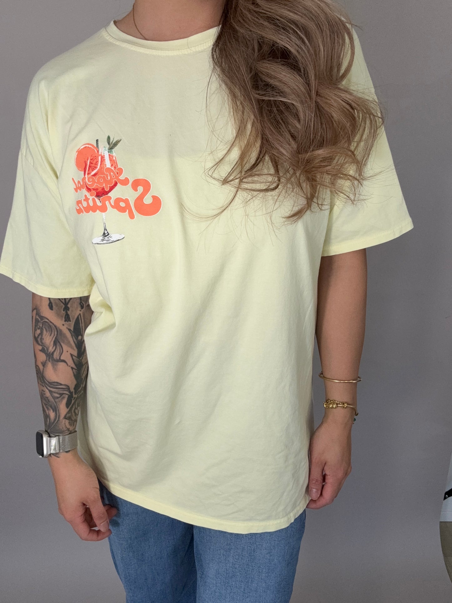 Oversized T-Shirt Aperol Spritz Gelb