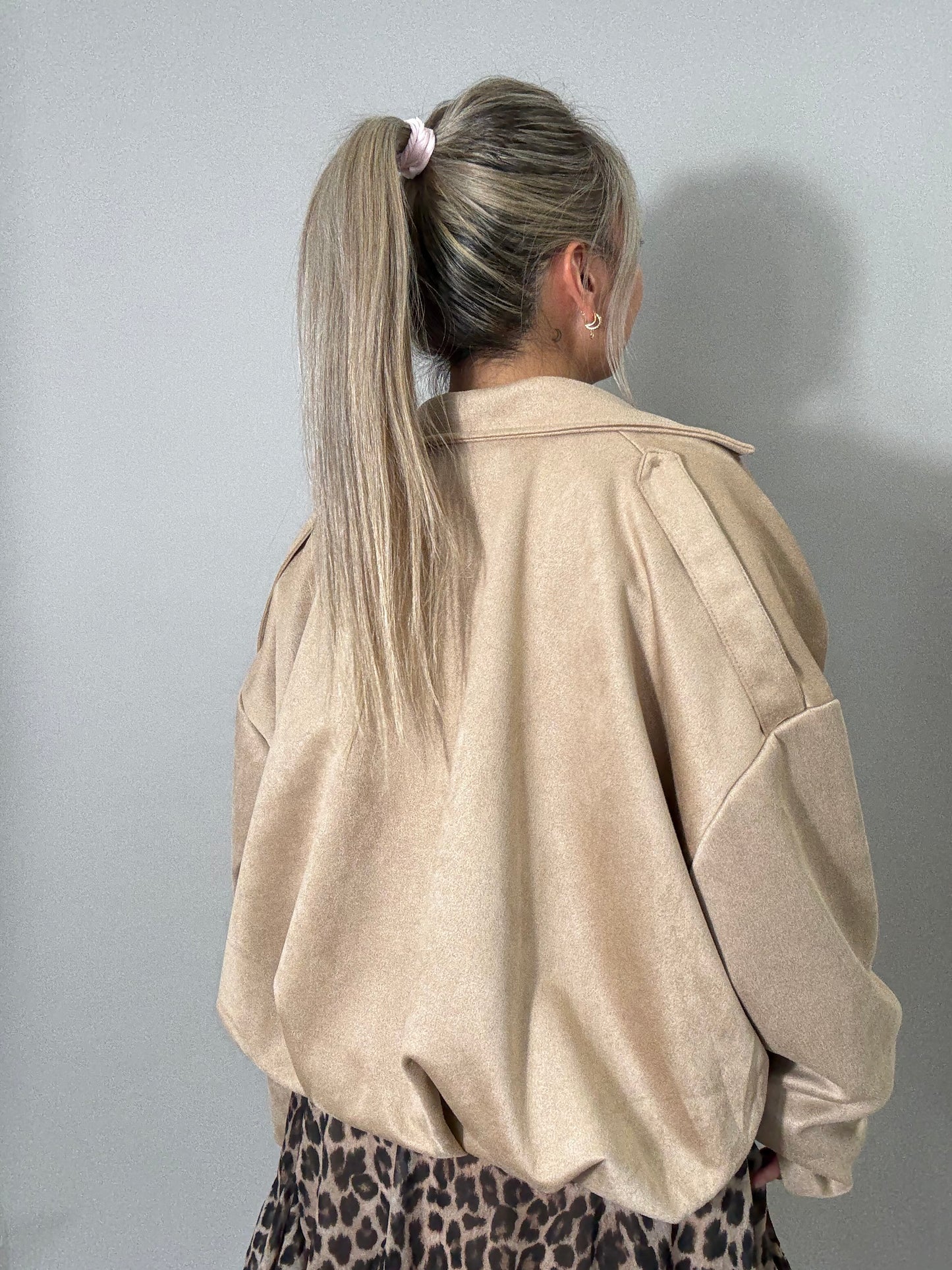 Übergangsjacke - Wildlederoptik - Beige