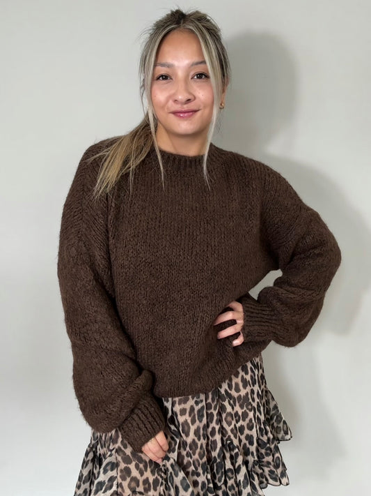 Oversize Pulli - Schokobraun