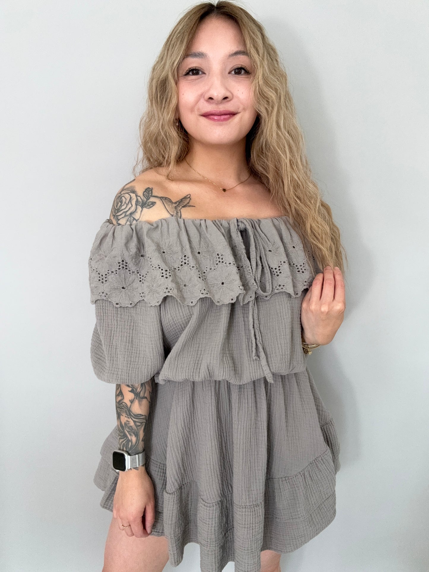 kurzes Musselin Kleid Lara