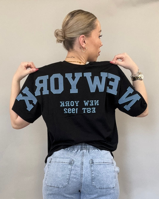 Oversized T-Shirt NEW YORK in schwarz