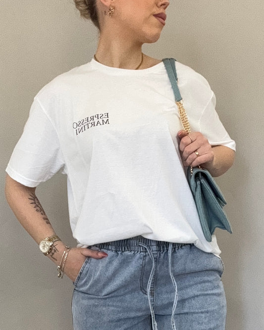 Oversized T-Shirt ESPRESSO MARTINI in weiß
