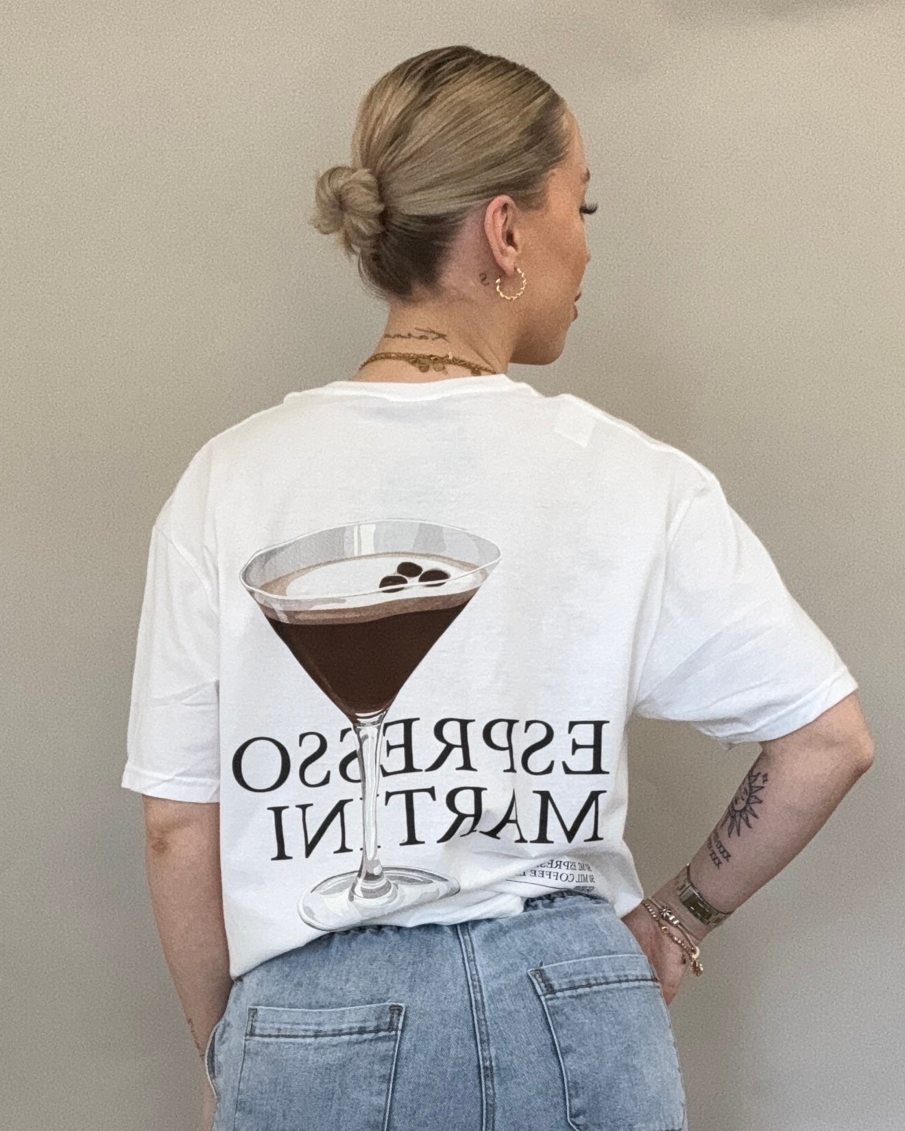 Oversized T-Shirt ESPRESSO MARTINI in weiß