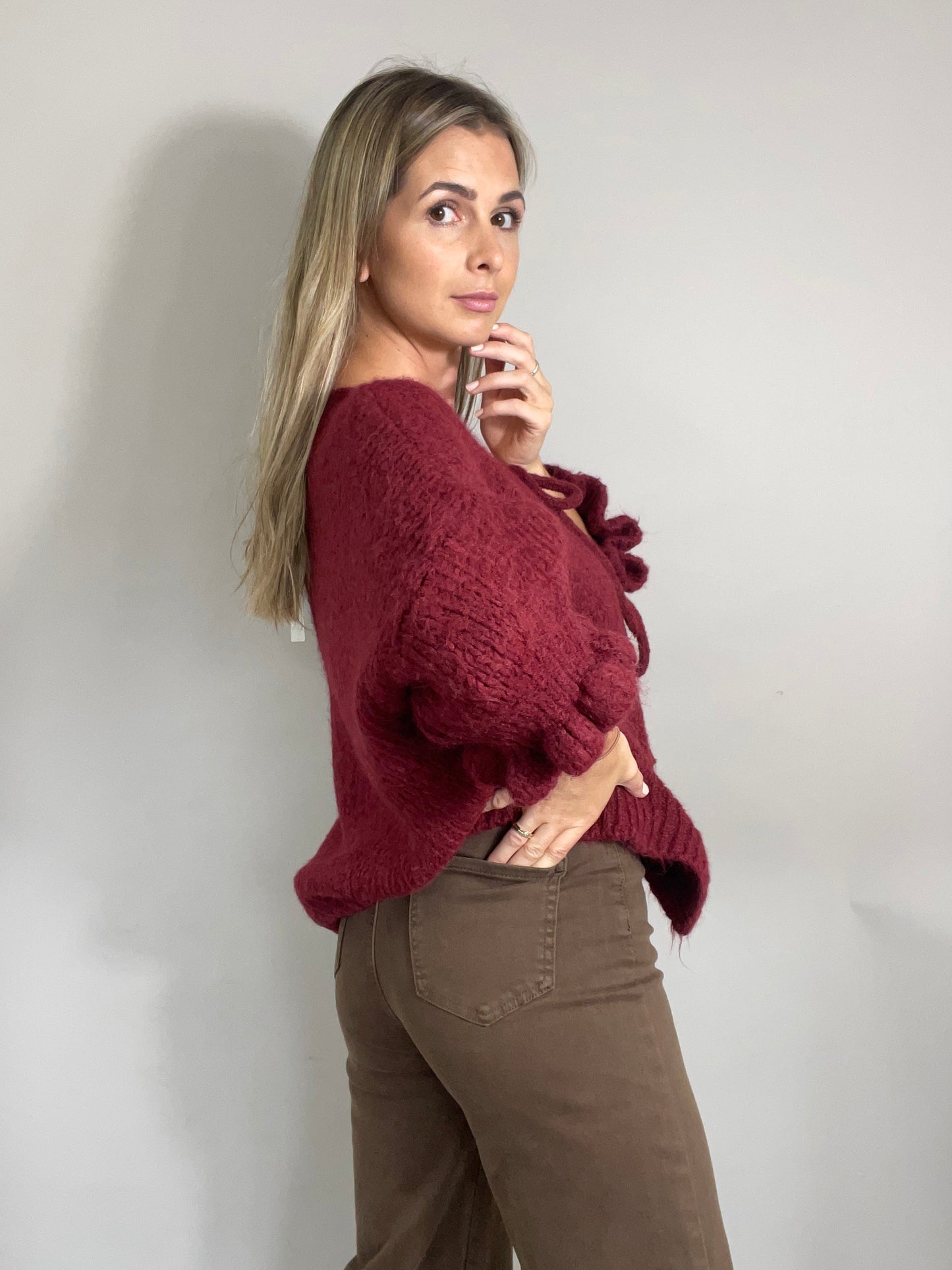 Schleifen Cardigan - Bordeaux