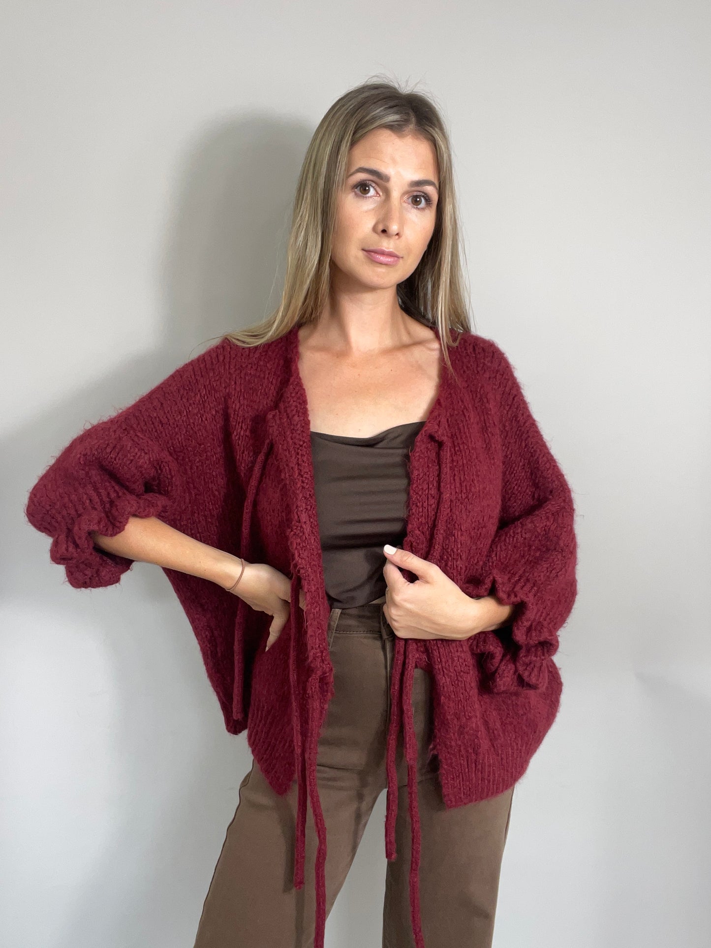 Schleifen Cardigan - Bordeaux