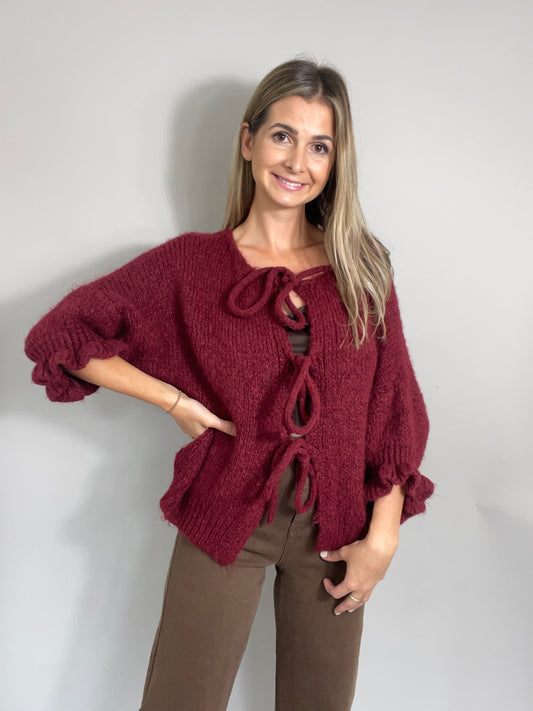 Schleifen Cardigan - Bordeaux