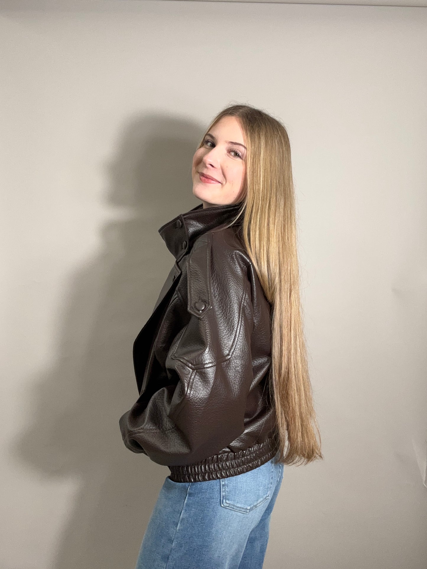 Bikerjacke - Schokobraun