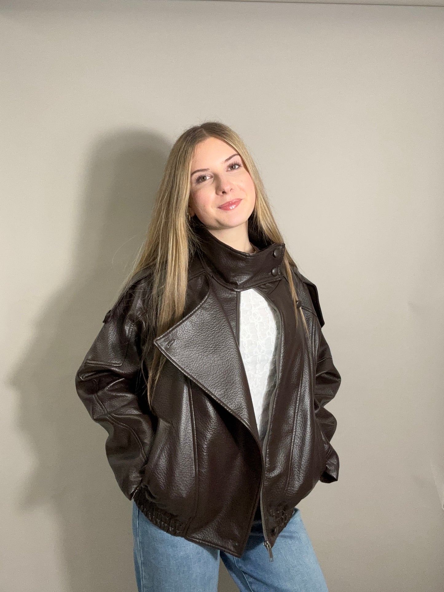 Bikerjacke - Schokobraun