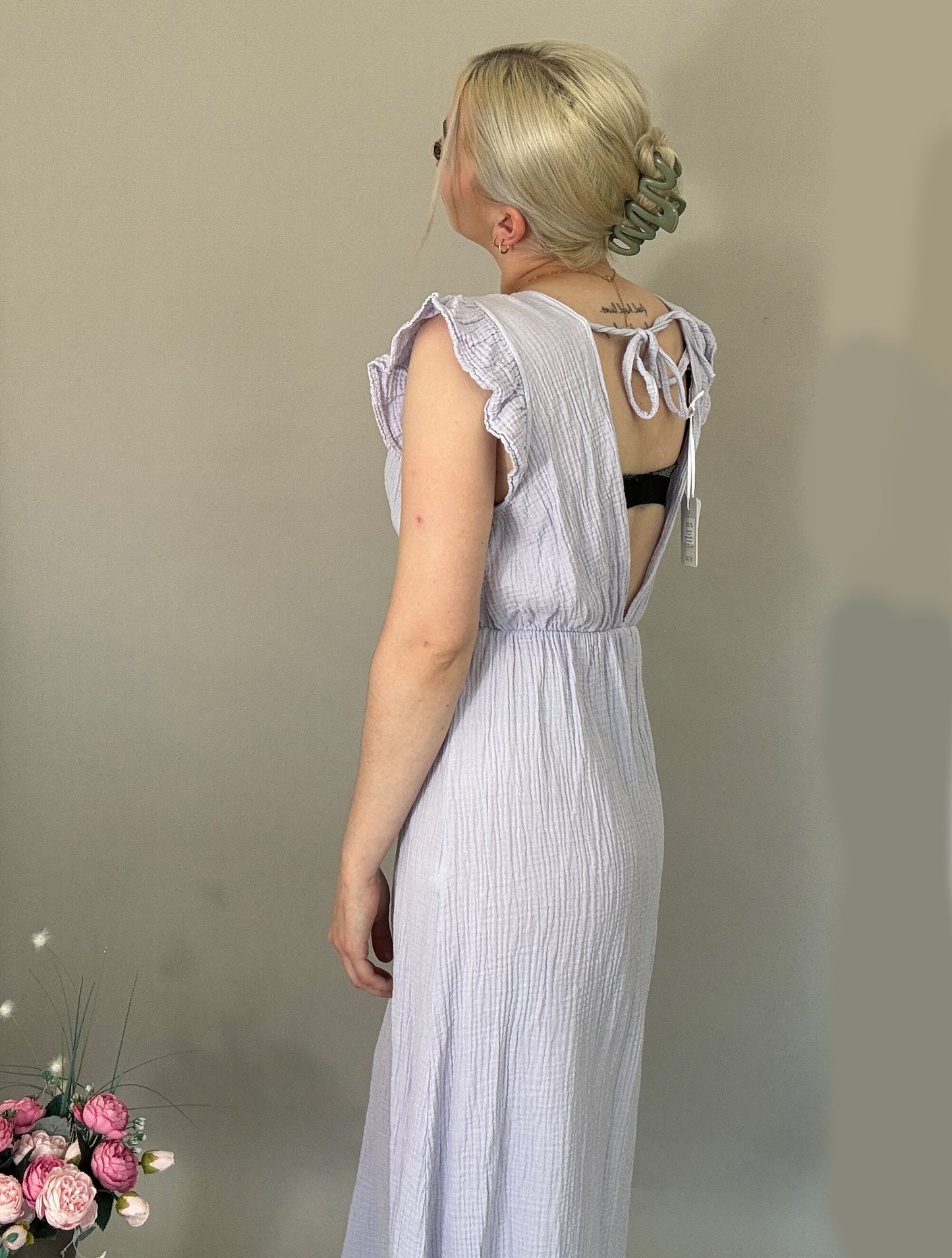 Musselin Kleid - Flieder