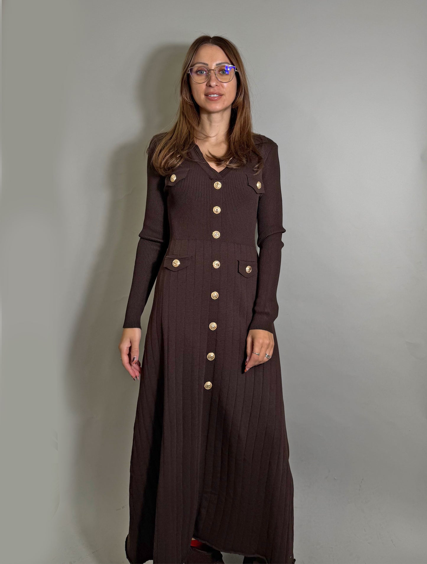 Strickkleid - Schokobraun