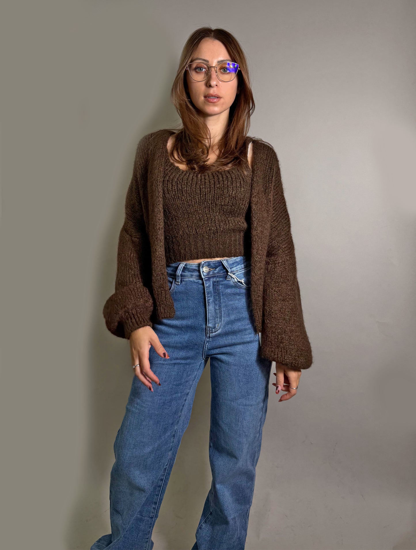 Strick Set - Schokobraun