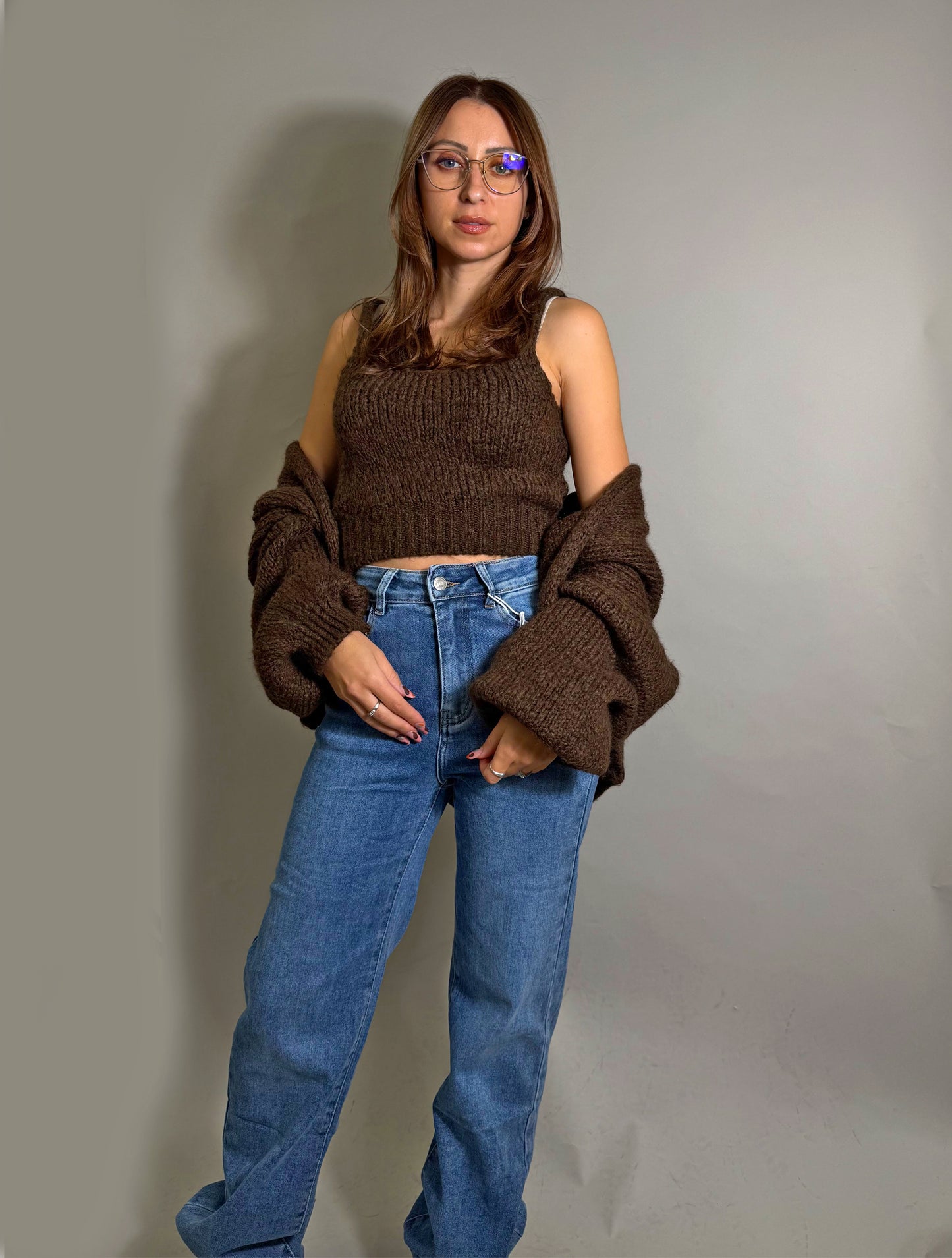 Strick Set - Schokobraun