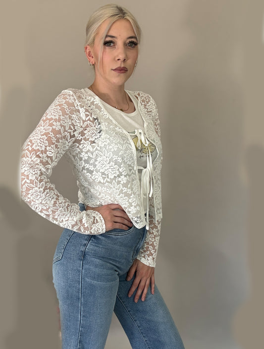 Spitzen Bluse - Weiß